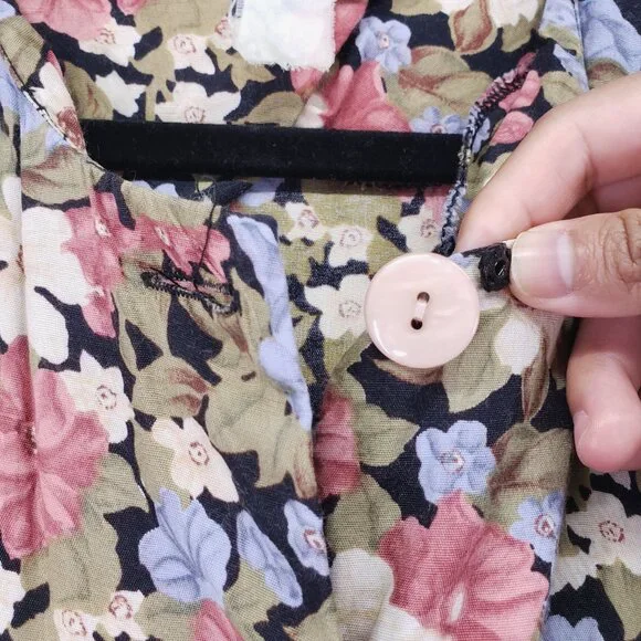 Vintage ED Michaels Melanie Drucker Floral Tea Midi A-line Cottagecore Dress - Picture 10 of 16